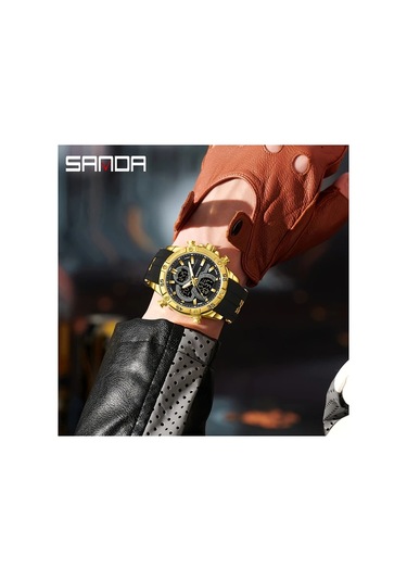 Oldfriend Sanda Erkek Spor Digital Saat Kırmızı Su Geçirmez Parlak Ekran Alarm Kronometre Diğer