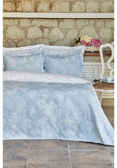 Karaca Home Charleen Çift Kişilik Yatak Örtüsü Mavi 200.22.14.0447