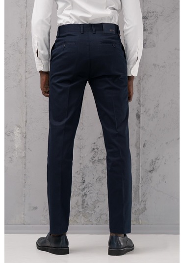 Notra Regular Fit Pamuklu Yan Cep Klasik Yazlık Gabardin Pantolon Lacivert