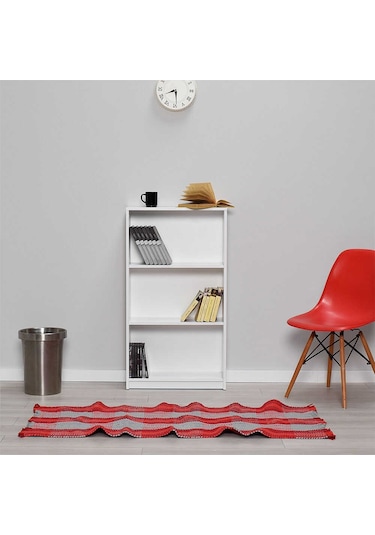 3 Raflı Kitaplık-beyaz 58x106x23 Cm