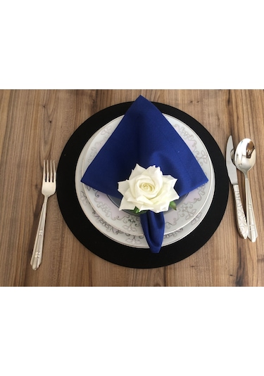 Saks Mavi Kumaş Peçete 6 Adet 40x40 Cm Çok Renkli