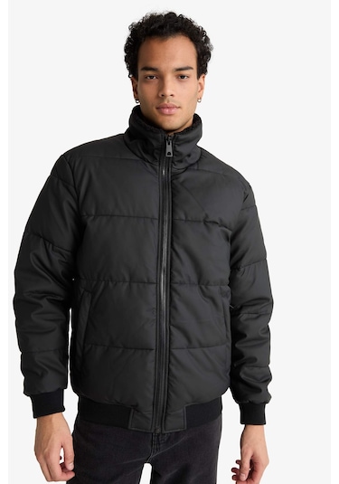 Defacto Su İtici Regular Fit Gömlek Yaka Astarlı Fermuarlı İç Cepli Kürk Yakalı Suni Deri Mont C5857ax25wnbk27 Siyah-bk27