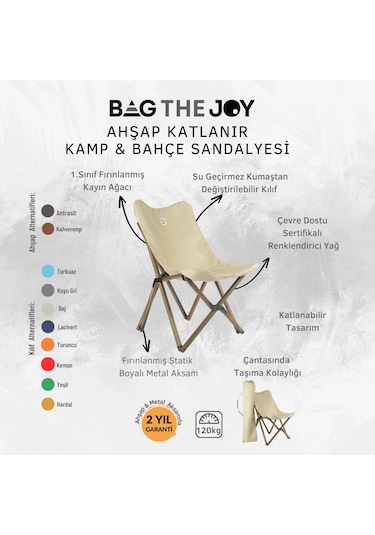Bag The Joy Ahşap Masa Sandalye Seti Antrasit - Bej - 70 70 55cm Antrasit