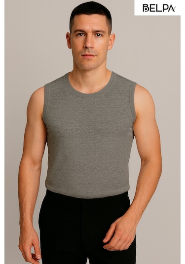 Belpa Ceylanoğlu Ribana Sıfır Kol Sıfır Yaka 6'lı Gri