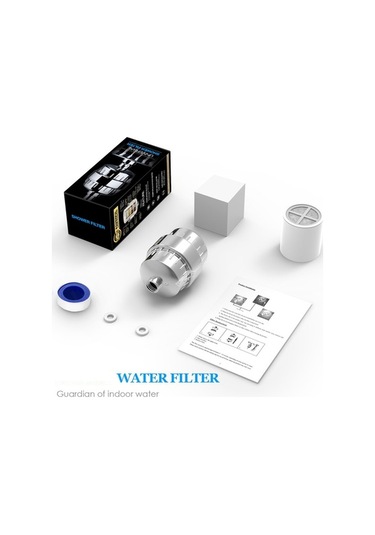 Novahub 10-15 Katmanlı Su Filtresi Duş Başlığı, 17 Katmanlı Banyo Filtre, Karbon Filtreli, Kolay Kullanım, Evde Rahatlık Gri