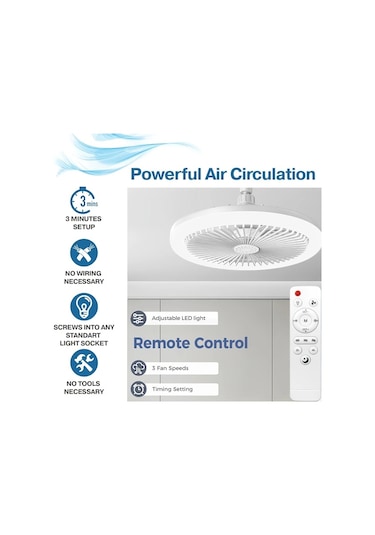 Xuweiwei Xbate 10 İnç E26 E27 Akıllı Soket Fan Işığı Bej Kristal E27 Uzaktan Kumandalı 17 Mod 3 Renk 3 Hız Evrensel Bağlantı Aromaterapi