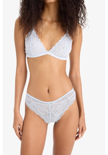 DeFacto Dantel Brazilian Külot-Fall in Love T3197AZ25SPBE343 Mavi