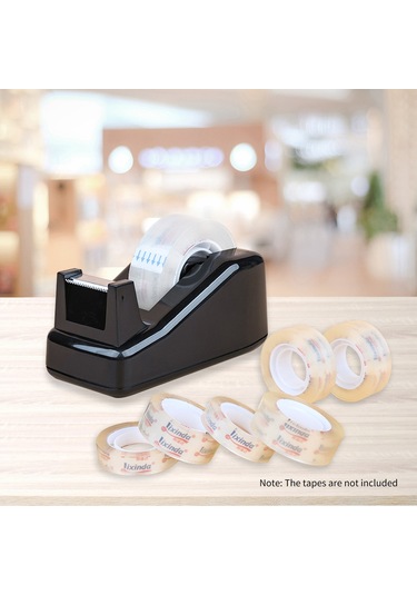 Springsun Scotch Masaüstü Bant Dispenser-kesici, Kaymaz Taban - Ofis/ev/okul/dıy, Siyah