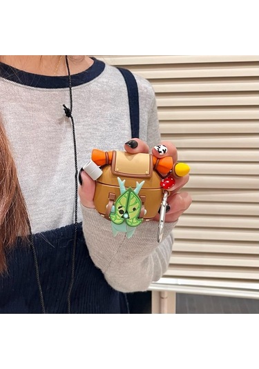 Folinda Airpods Uyumlu 4 Kılıfı Silikon Materyal Anahtar Zinciri İle Bluetooth Kulaklık Koruyucu Kroger Stili Taşınabilir Tasarım