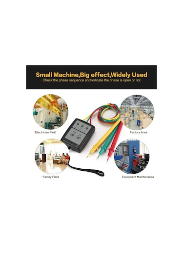 3 Fazlı Alternatif Akım Faz Ölçer Taşınabilir Faz Sırası Test