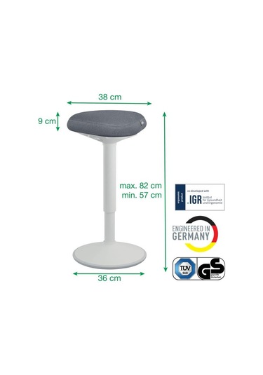 Leitz Ergo Active A Konforlu Oturaklı Sit Standing Açık Gri Tabure - Kod:65450085 Gri - Gümüş