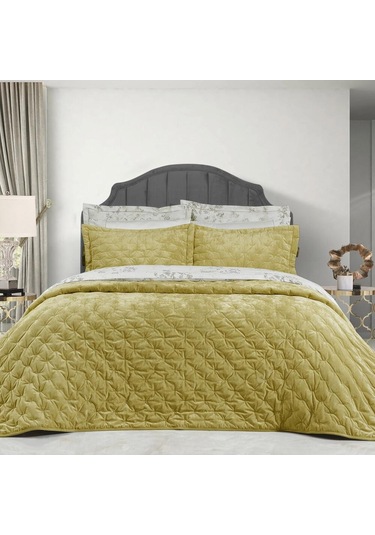 Sarev Sarı Metis Yatak Örtüsü Seti Sarı