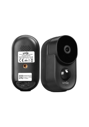Umıe 2mp Iki Yönlü Ses Tf Kart Kablosuz Tuya Destekli Akıllı Ip Kamera 6700 Mah Bataryalı Um-bk21 Siyah