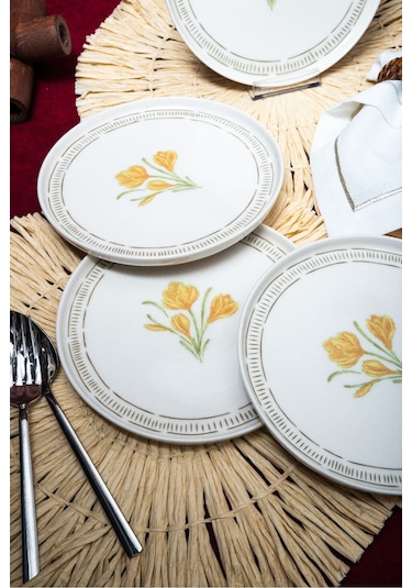 Heda Porselen Mimoza 6'lı Pasta Tabağı Seti