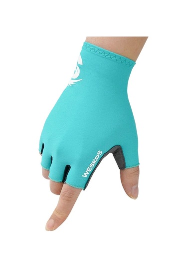 Açık Hava Sporları Yaz Bisiklete Binme Güneşten Korunma Yarım Parmak Eldivenleri -Yeşil