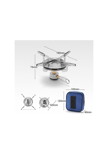 Pazly Pratik Kamp Ocağı Başlığı - Ayarlanabilir Alev, Kolay Kurulum, Çok Amaçlı Gümüş Paslanmaz Çelik, 180mm Açık Çap Gümüş