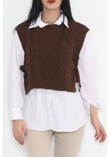 Bensu Store - Püsküllü Süveter Kahve - 355.1577. 001
