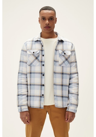 Bad Bear Thomas Mavi Kareli Erkek Oduncu Gömlek Ceket-mavi Mavi