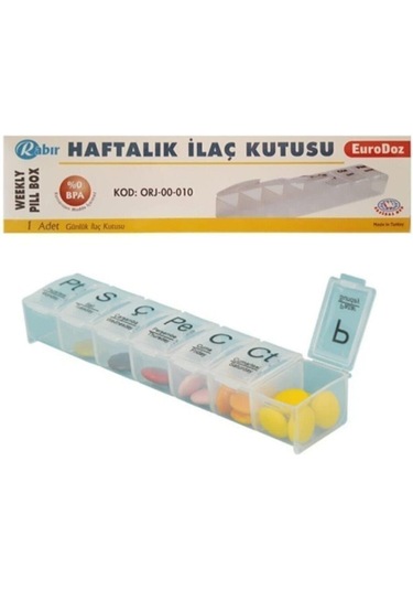Rabır Haftalık İlaç Muhafaza Saklama Kutusu % 0 Bpa Hijyenik