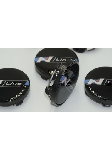 Hyundai N Line Logo Siyah Jant Göbeği Kapak Seti 60mm