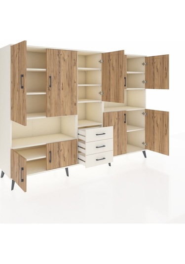 Hyperion Dolap 13 Raflı 3 Çekmeceli 9 Kapaklı 220x44x163 Aytaşı-ç Aytaşı-çam/aytaşı
