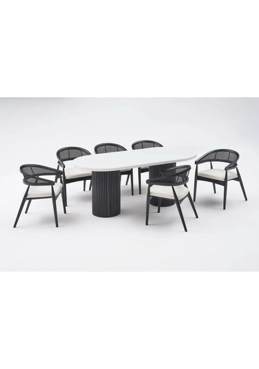 Bohem Masa Sandalye Takımı Gazel Sandalye Mutfak Salon Ofis Takımı Yemek Odası Takımı Siyah