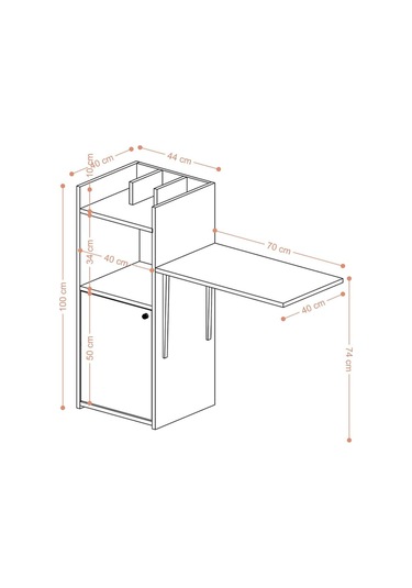 Decormet Rita Katlanır Çalışma Masası Dec0108 Çok Renkli