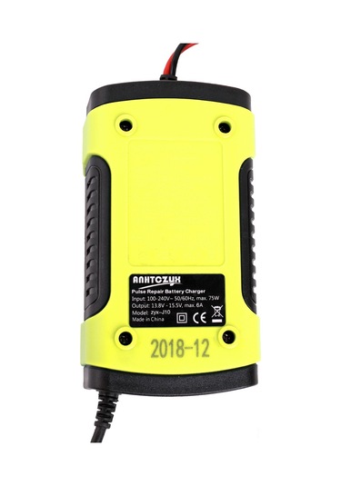 Monyee 12v 6a Akıllı Akü Şarj Cihazı - Otomobil Motosiklet Aküsü Tamir Edici, Otomatik Korumalı, Lcd Ekranlı, Avrupa Standartı Sarı