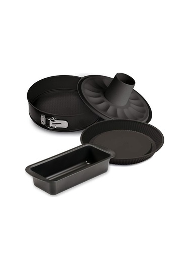 Guardini 4 Parça Kek Kalıbı Seti 26+28+25 CM Siyah