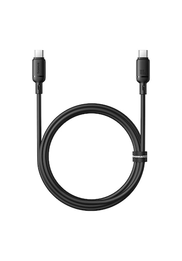 Baseus İpek Serisi 1m 100w Usb-c / Tip-c Tip-c Hızlı Şarj Kablosu Siyah