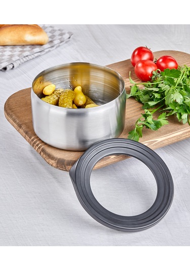 Steel&More Çelik 12cm Saklama Kabı Gri