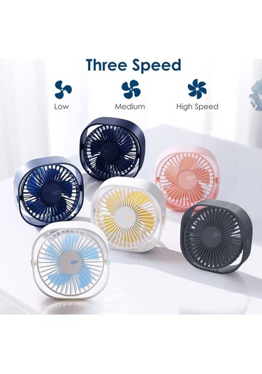 Yingfu Küçük Usb Fan, Taşınabilir Ofis Fanı, 360 Dönüş Pembe