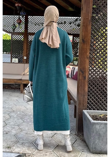 Rabia Şamlı Yakut Angora Triko Kap Zümrüt Çok Renkli