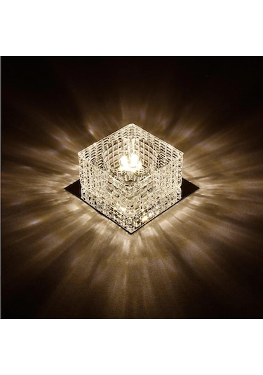 Çok Renkli Kristal Led Tavan Işıkları Oturma Odası Yatak Odası Modern Kare Dekoratif Lamba Açık Çok Renkli
