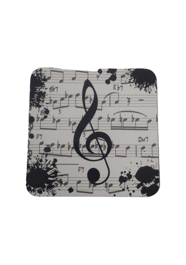 Müzikal Baskılı Mıknatıslı Beyaz Kupa Altlığı 1 Adet-9020108847094