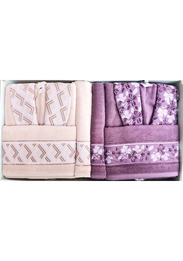 Fıore Bej-murdum Aile Seti Bornoz Takımı Bej
