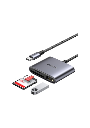 Ugreen Type-c To Sd Micro Sd/tf + Usb 2.0 Kart Okuyucu Adaptör, 80798