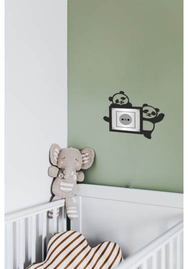 Priz Çerçevesi Çocuk Odası Panda Mdf Duvar Dekorasyon Ürünü