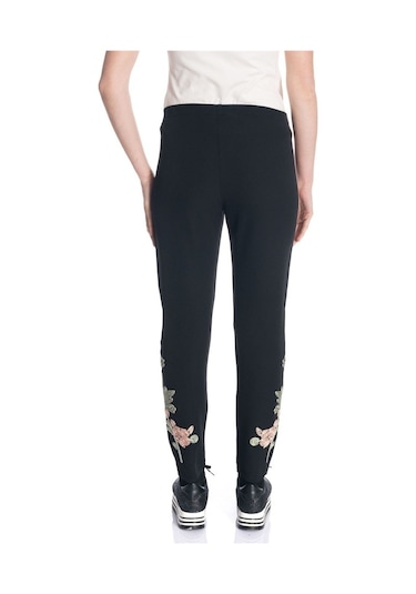 Bulalgiy Kadın Siyah Nakış Işlemeli Pantolon - Bga038534
