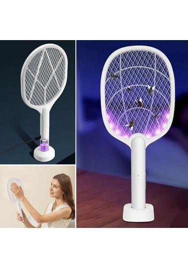 Şarjlı Sinek Öldürücü Masaüstü Standlı,mor Işık Sinek Kovucu Rake