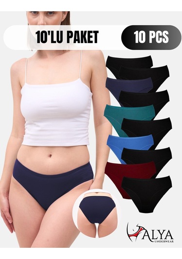 Alya Underwear Kadın Pamuklu Hipster - Slip Külot 5 Farklı Renk 1 Pakette Multicolor-x20