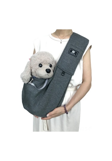 Hangfox Kedi Köpek Taşıma Çantası - Tek Omuzlu Çapraz Çekmeli, Boyut Ayarlanabilir, Dayanıklı Poliester Pamuk, Seyahat Ve Dışarı Çıkışlar İçin Uygun Koyu Gri