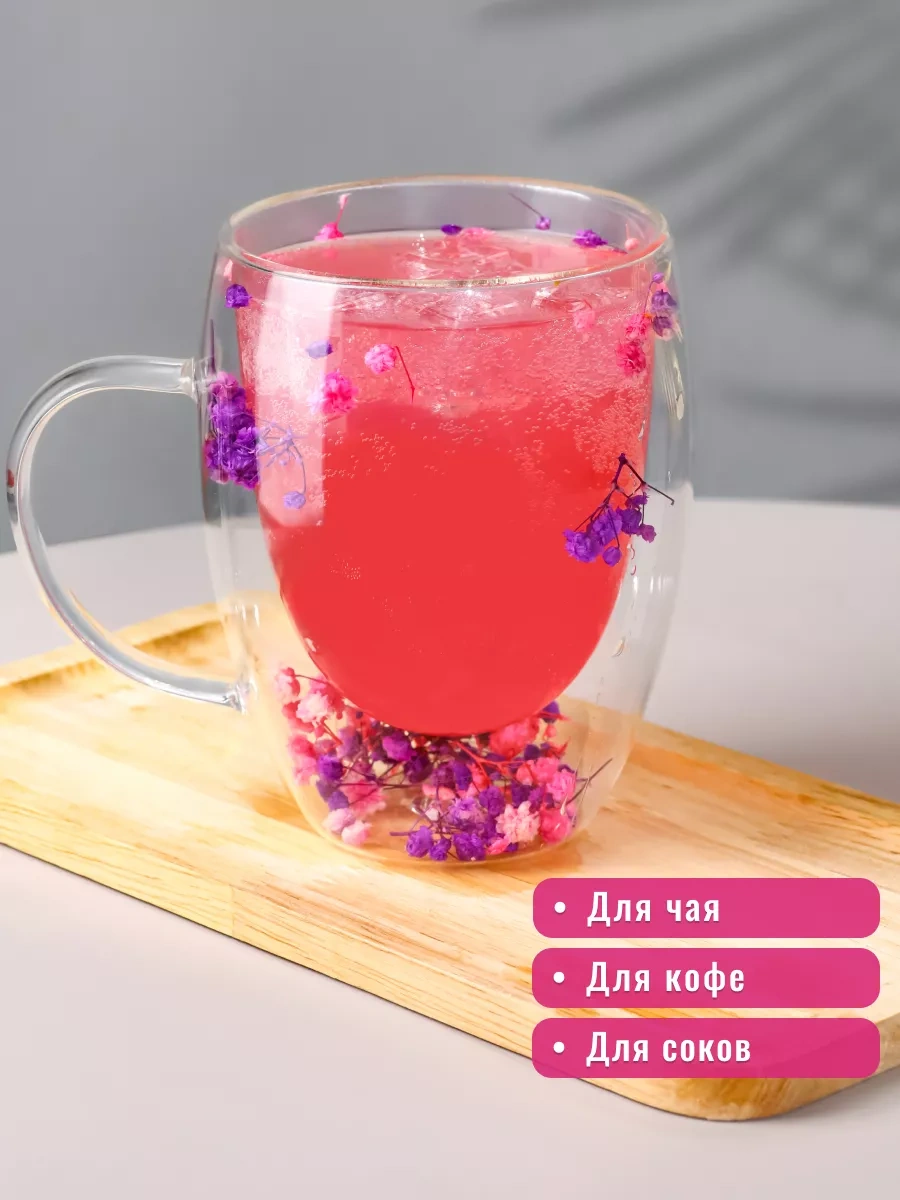 Miland Home Çiçek Desenli Çift Tabanlı Bardak 224718394 Violet