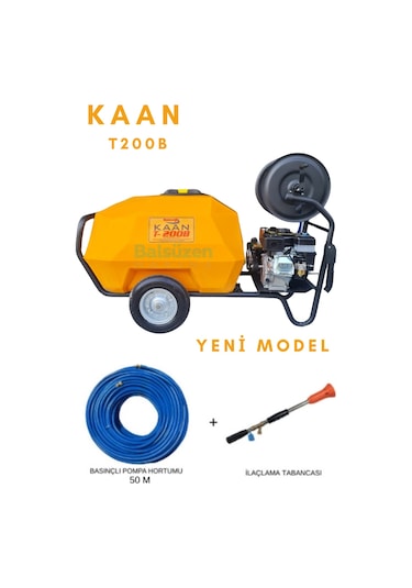Kaan T200B 4T 7HP 200LT Arabalı Benzinli İlaçlama Makinesi