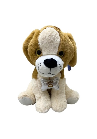 32 Cm Oturan Pelüş Köpek 9277 Gri