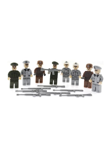 Ausini Army 8’Li Tüp Kutu Figür Seti Gri