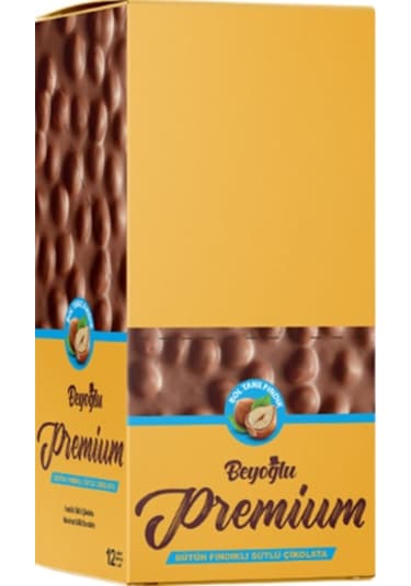 Beyoğlu Bütün Fındıklı Premium Çikolata 12 x 75 G