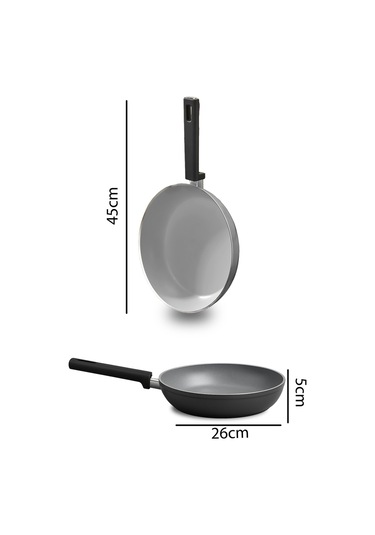 Polochef Seramik Tencere Seti 7 Parça Gri Gri