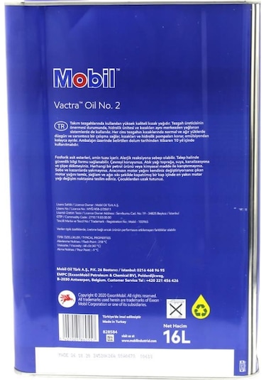 Mobil Vactra Oil No:2 Yüksek Performanslı Kızak Yağı 16 L