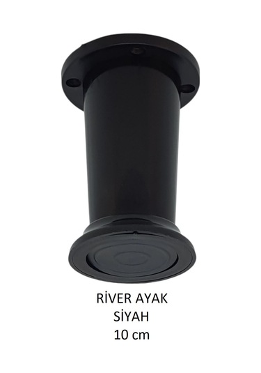 River Ayak, Plastik Mobilya Ayağı, 10 Cm, Vidalar Dahil, Siyah Siyah